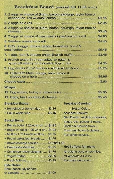 Duffy's Deli & Catering - Madison, NJ menu_pic