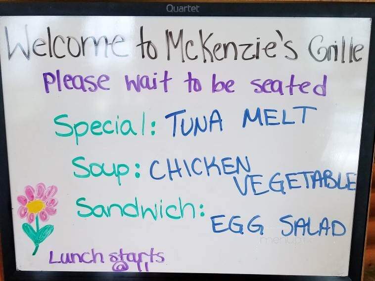 McKenzie's Grille - Saranac Lake, NY menu_pic