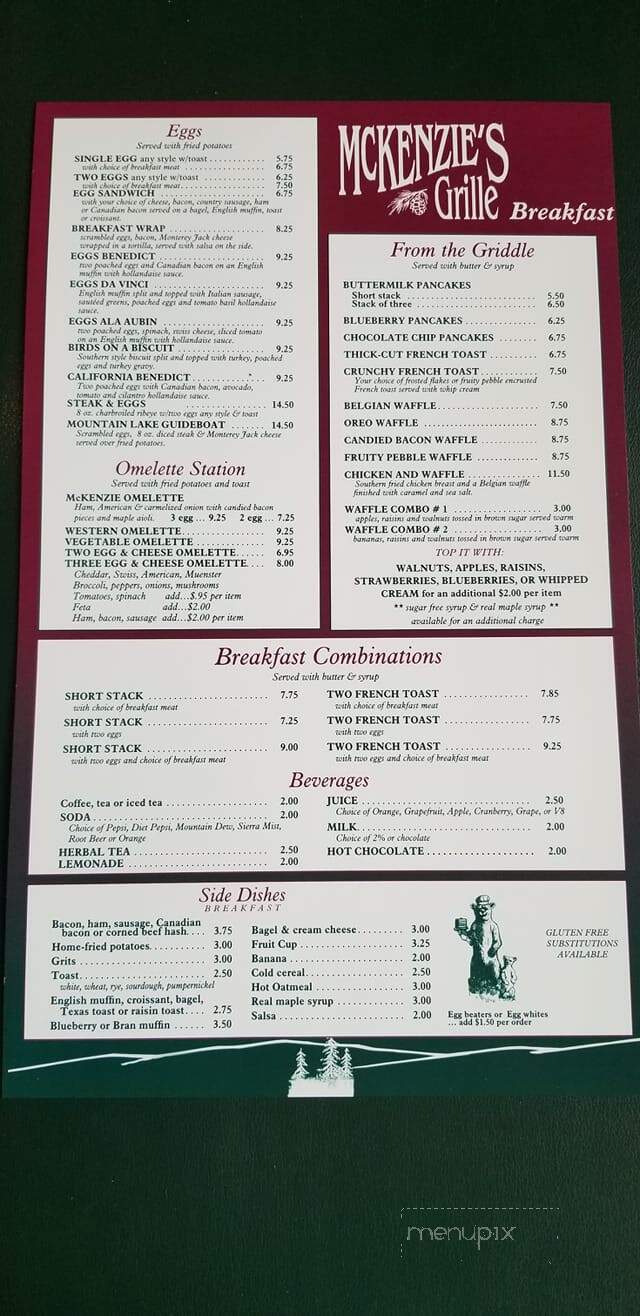 McKenzie's Grille - Saranac Lake, NY menu_pic