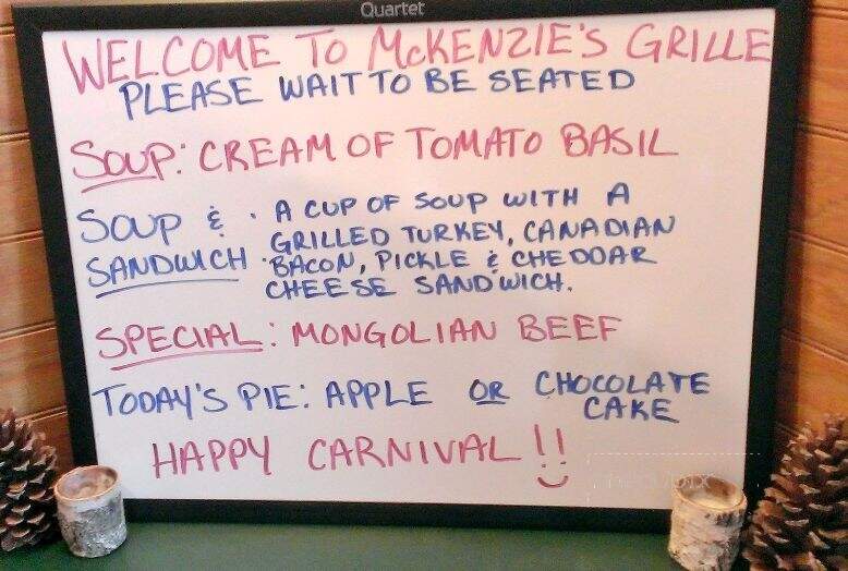 McKenzie's Grille - Saranac Lake, NY menu_pic