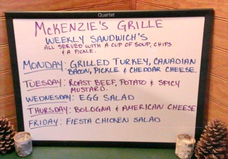 McKenzie's Grille - Saranac Lake, NY menu_pic