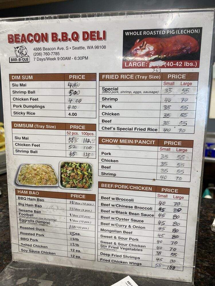 Beacon Bar B Que - Seattle, WA menu_pic