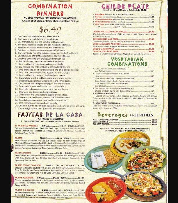 El'acapulco Mexican Restaurant - Jonesboro, AR menu_pic