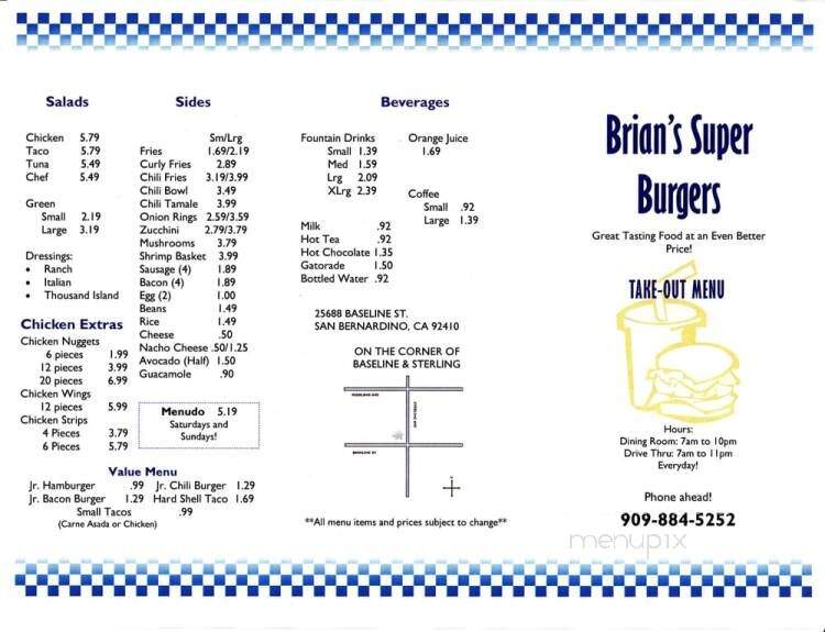 Brian's Super Burger - San Bernardino, CA
