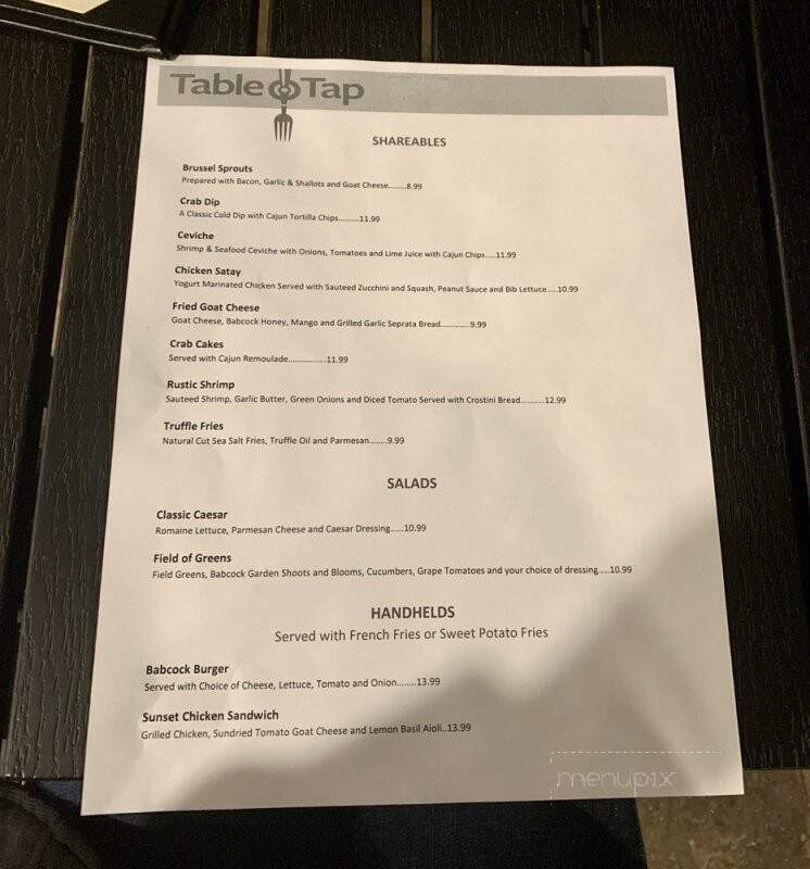 Table & Tap - Punta Gorda, FL menu_pic