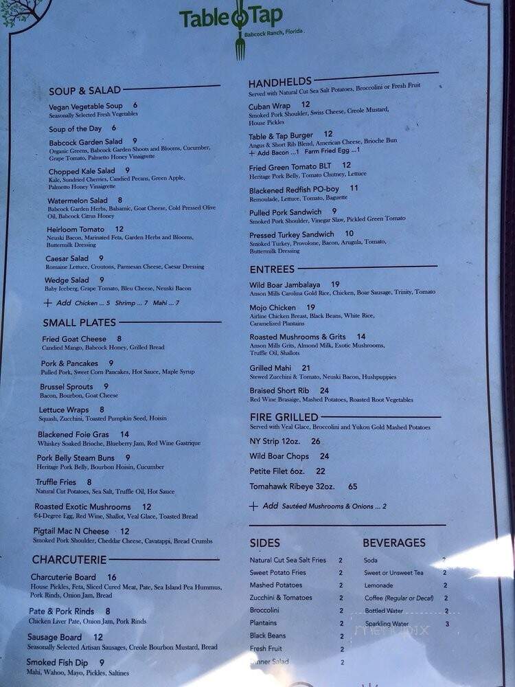 Table & Tap - Punta Gorda, FL menu_pic