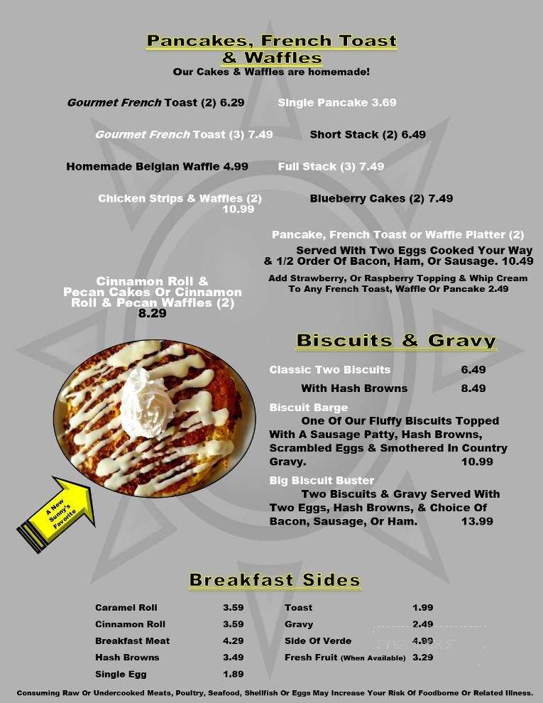 Sunny's Family Restaurant - Sidney, MT menu_pic