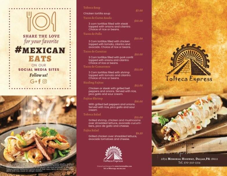 Tolteca Express - Dallas, PA menu_pic