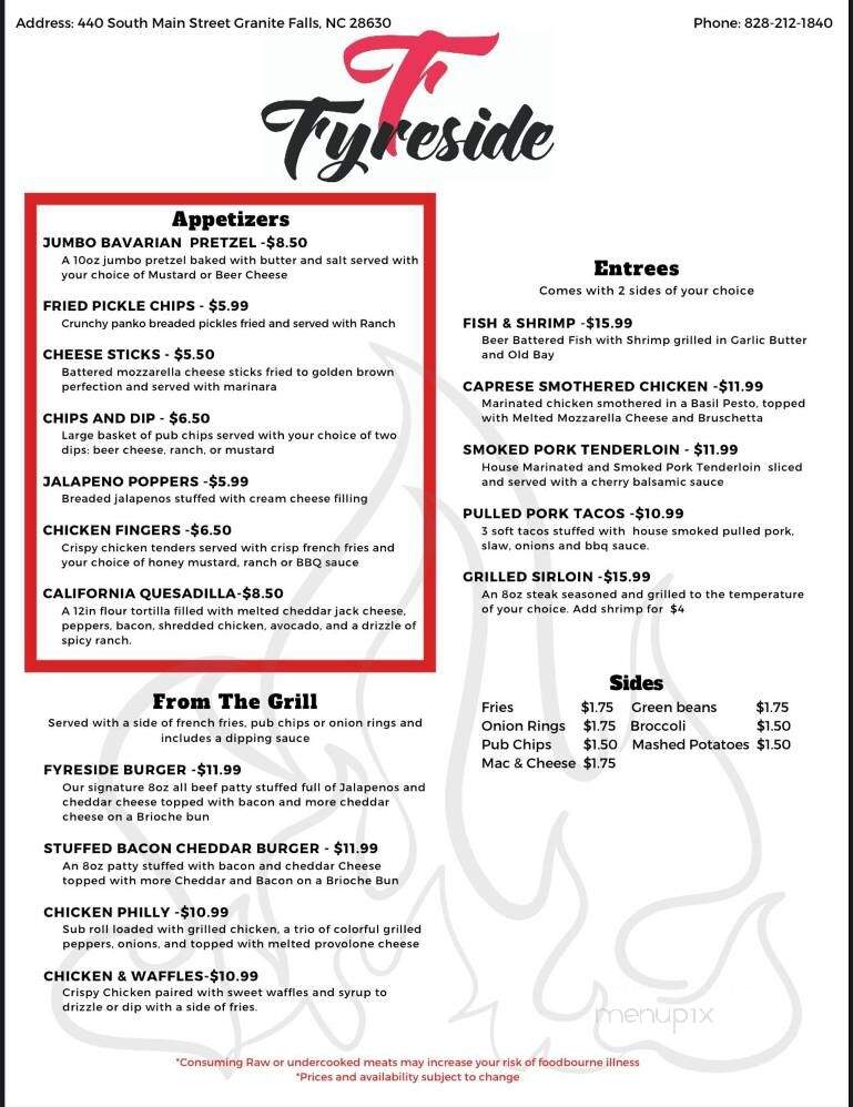 Fyreside Bottle and Brew - Granite Falls, NC menu_pic