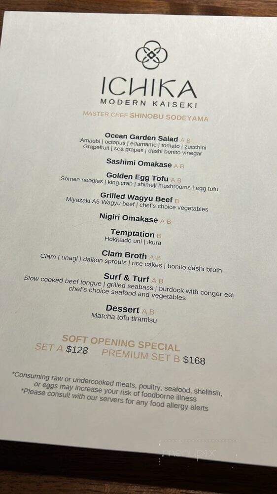 Ichika - Milpitas, CA menu_pic