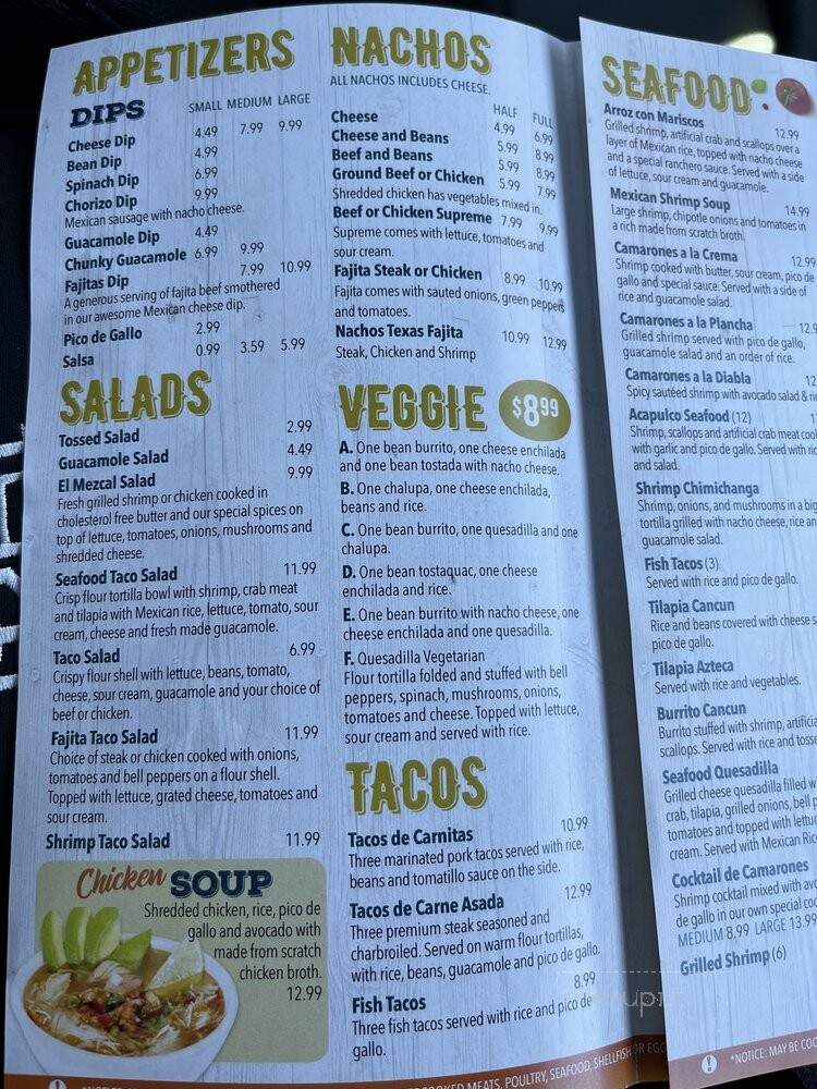 El Mezcal Mexican Restaurant - Pooler, GA menu_pic