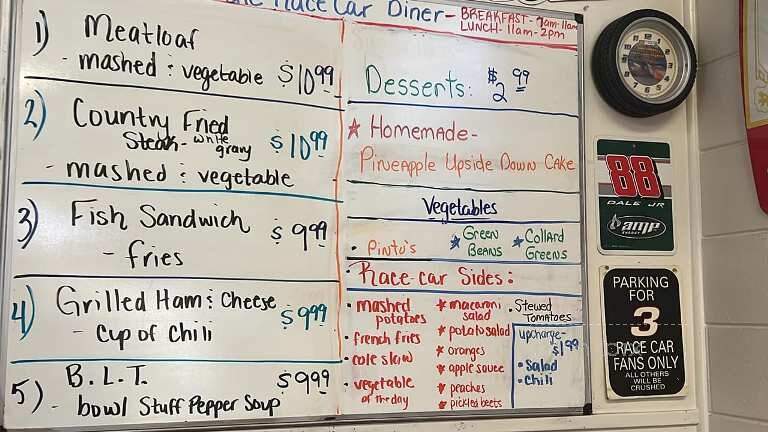 Race Car Diner - Astatula, FL menu_pic