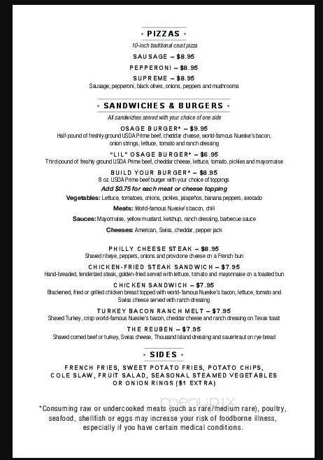 Tin Pint - Skiatook, OK menu_pic
