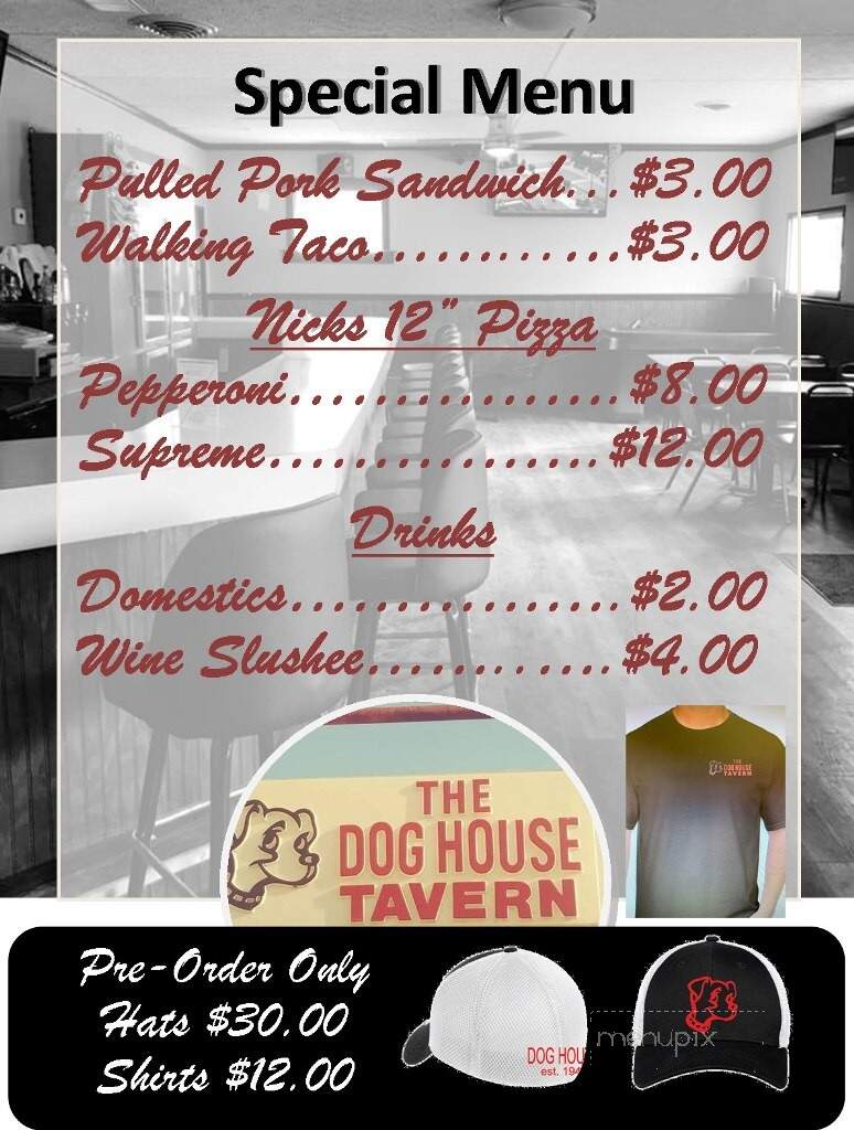 Dog House Tavern - Lancaster, OH menu_pic