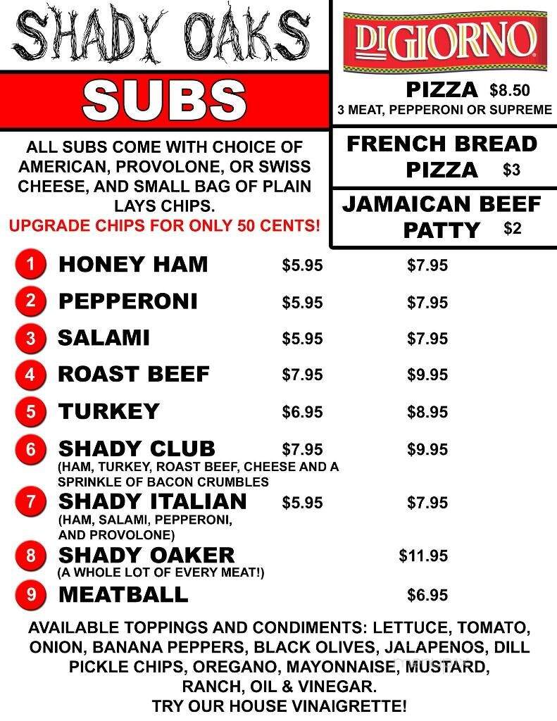 Shady Oaks Lounge & Package - Palm Bay, FL menu_pic