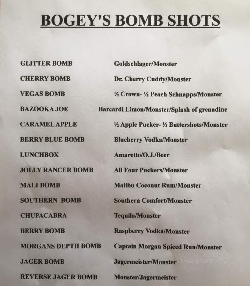 Bogey's Bar - Medford, WI menu_pic