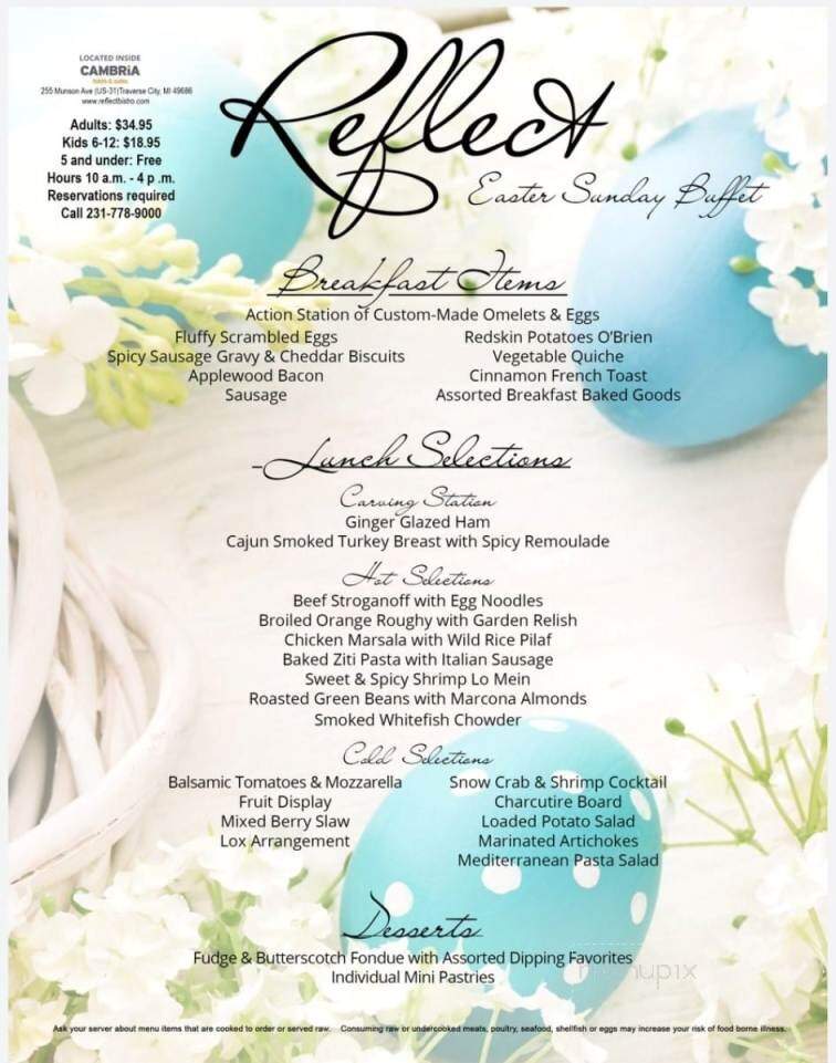 Reflections Restaurant & Lng - Traverse City, MI menu_pic