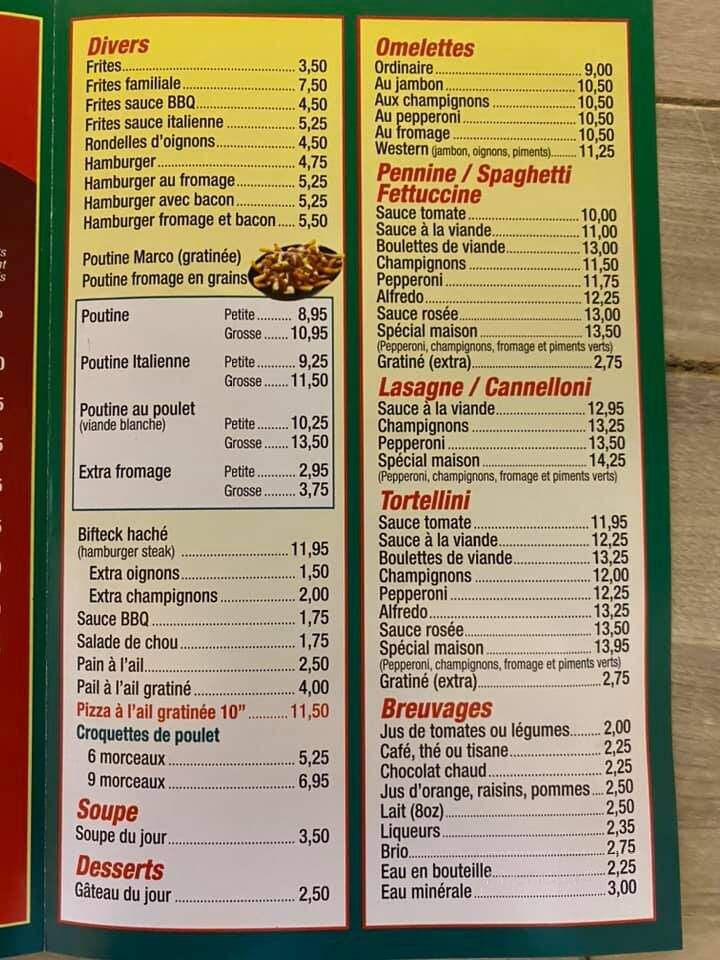 Marco Restaurant - Sainte-Julie, QC menu_pic