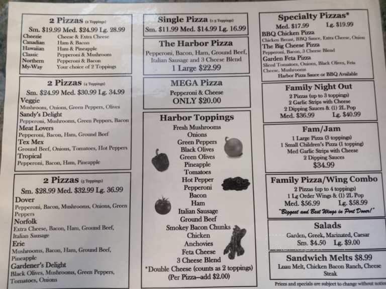 Harbor Pizza Inc - Norfolk, ON menu_pic