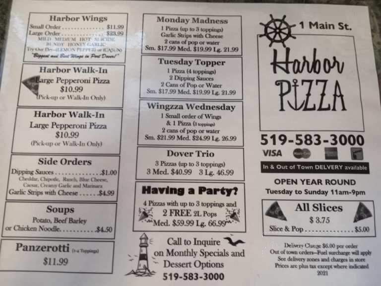 Harbor Pizza Inc - Norfolk, ON menu_pic