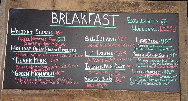 Holiday Shores Resort & Marina - Hope, ID menu_pic