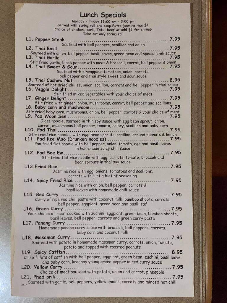 Thai Orchid Restaurant - Slidell, LA menu_pic