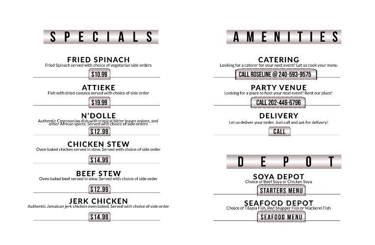 Congress Restaurant - Takoma Park, MD menu_pic