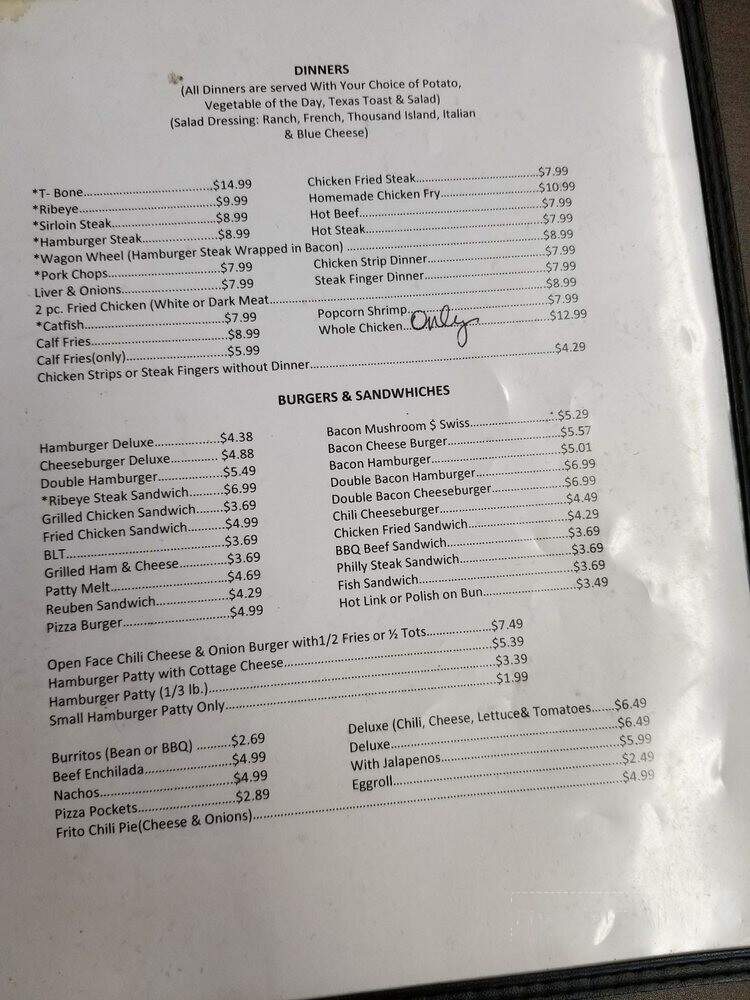 Hi-De-Ho Cafe - Watonga, OK menu_pic
