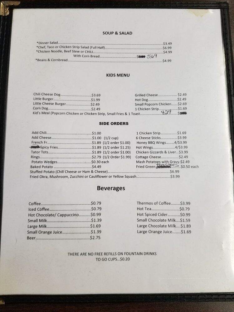 Hi-De-Ho Cafe - Watonga, OK menu_pic