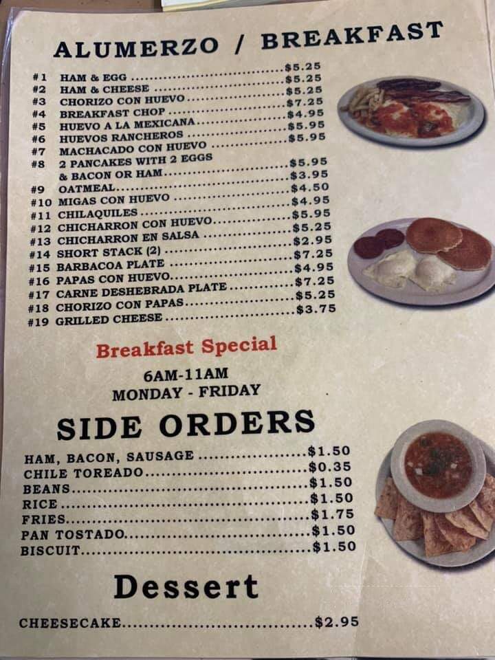 Cafe Amigas - Brownsville, TX menu_pic