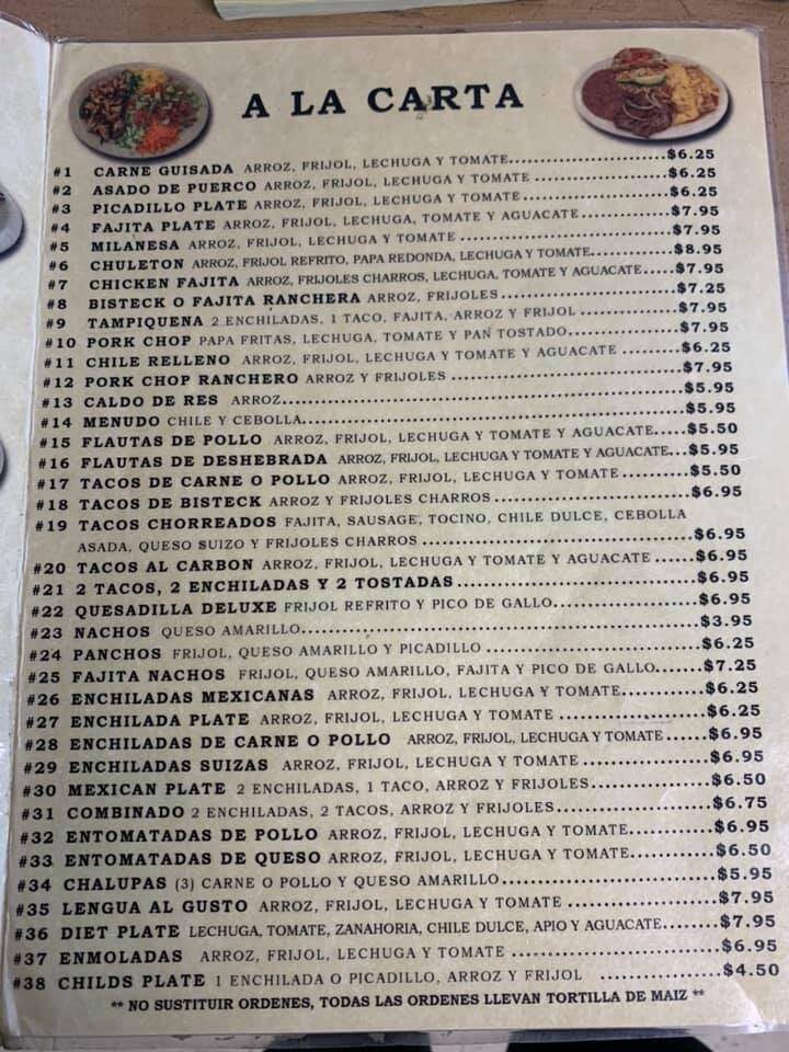 Cafe Amigas - Brownsville, TX menu_pic