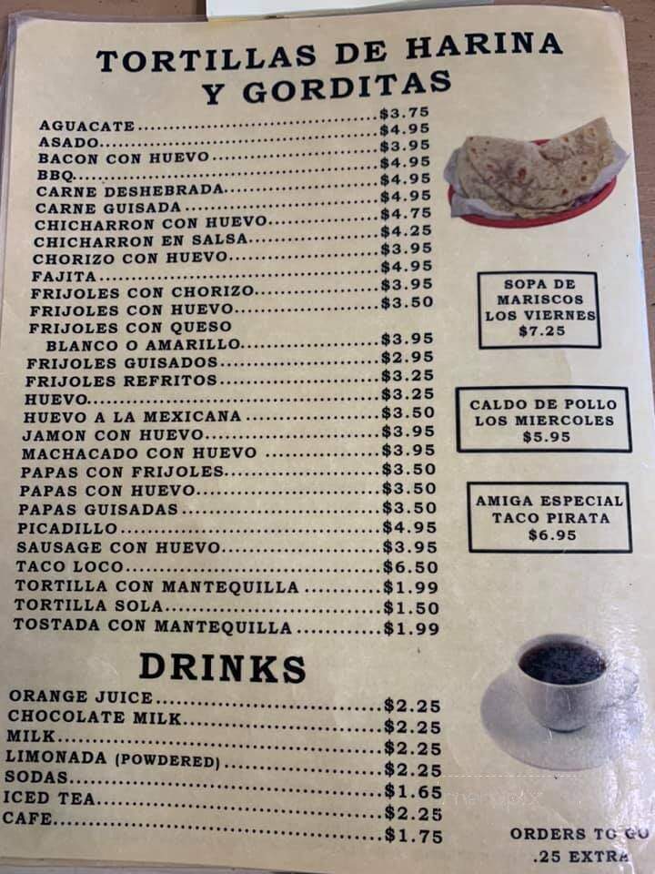 Cafe Amigas - Brownsville, TX menu_pic