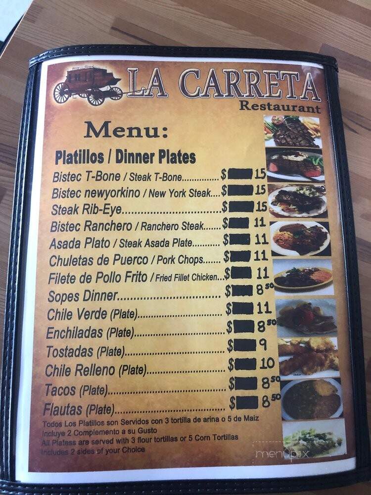 Restaurante La Carreta - Avenal, CA menu_pic