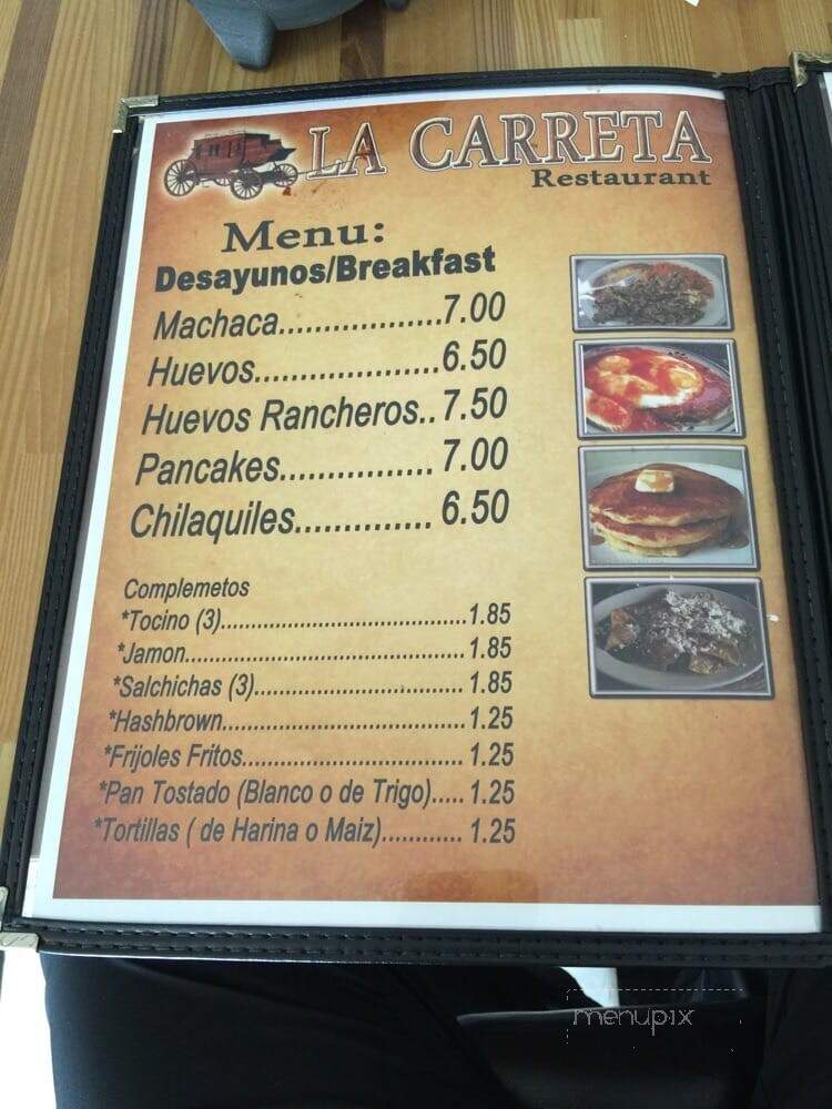 Restaurante La Carreta - Avenal, CA menu_pic