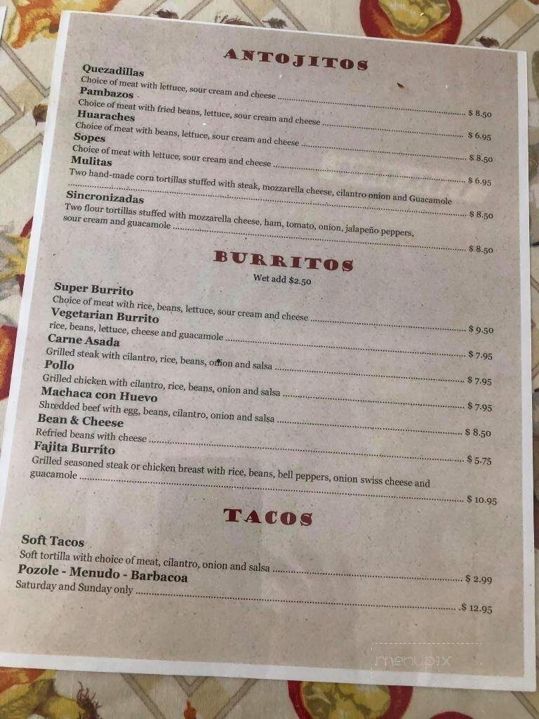 Licha's Restaurant - Hawthorne, CA menu_pic