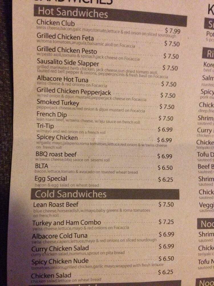 Java Hut Cafe - San Anselmo, CA menu_pic