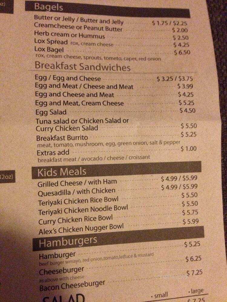 Java Hut Cafe - San Anselmo, CA menu_pic