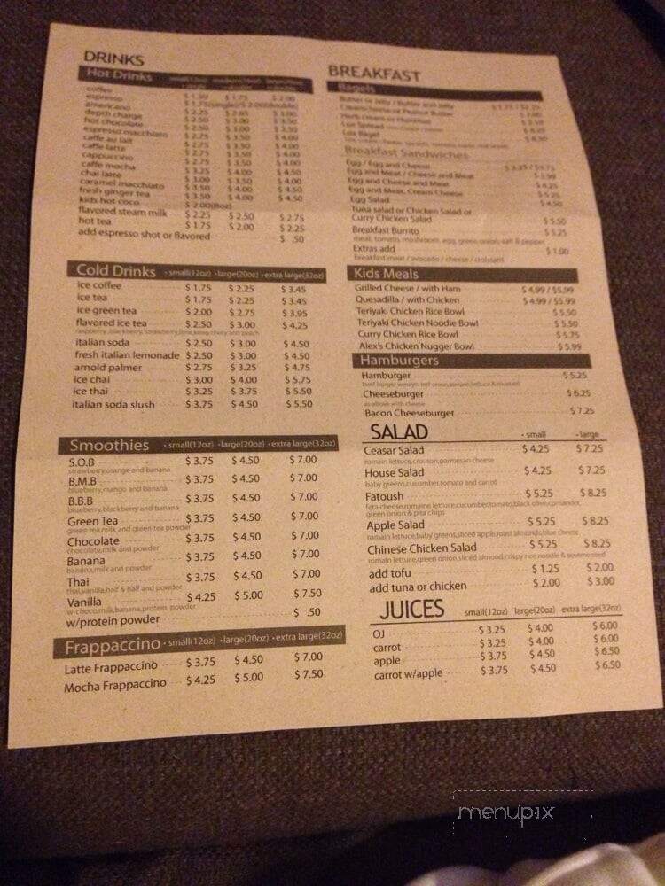 Java Hut Cafe - San Anselmo, CA menu_pic