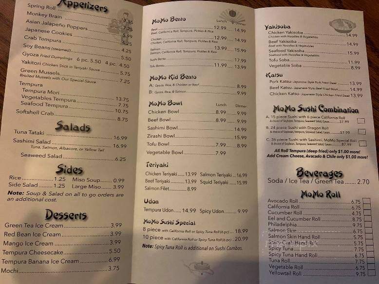 Mo Mo Japanise Restaurant - Pueblo, CO menu_pic