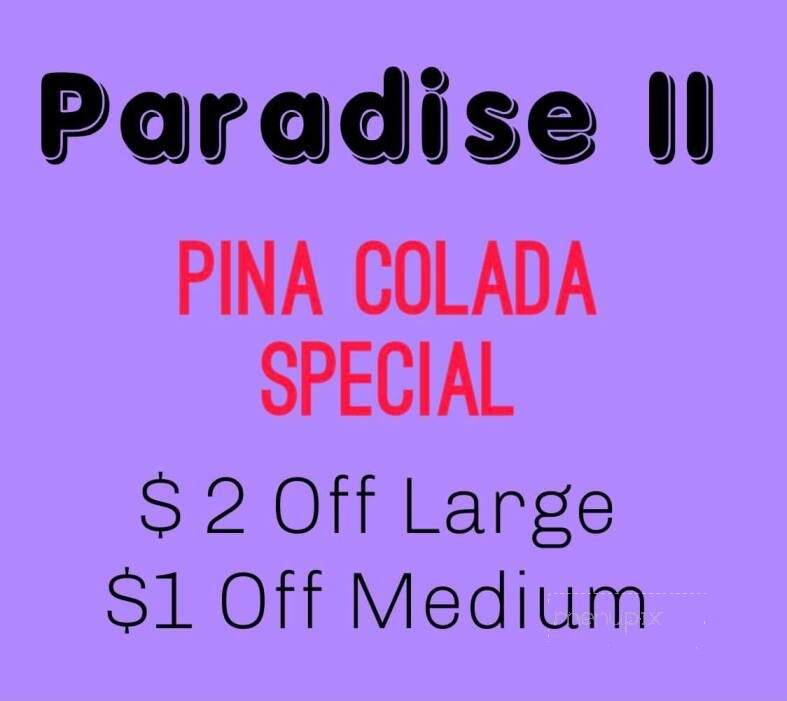 Paradise II - Lake Arthur, LA menu_pic