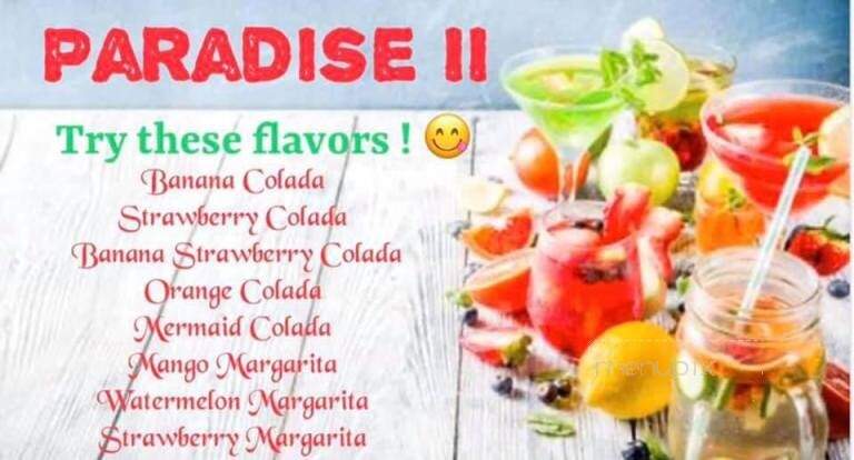 Paradise II - Lake Arthur, LA menu_pic
