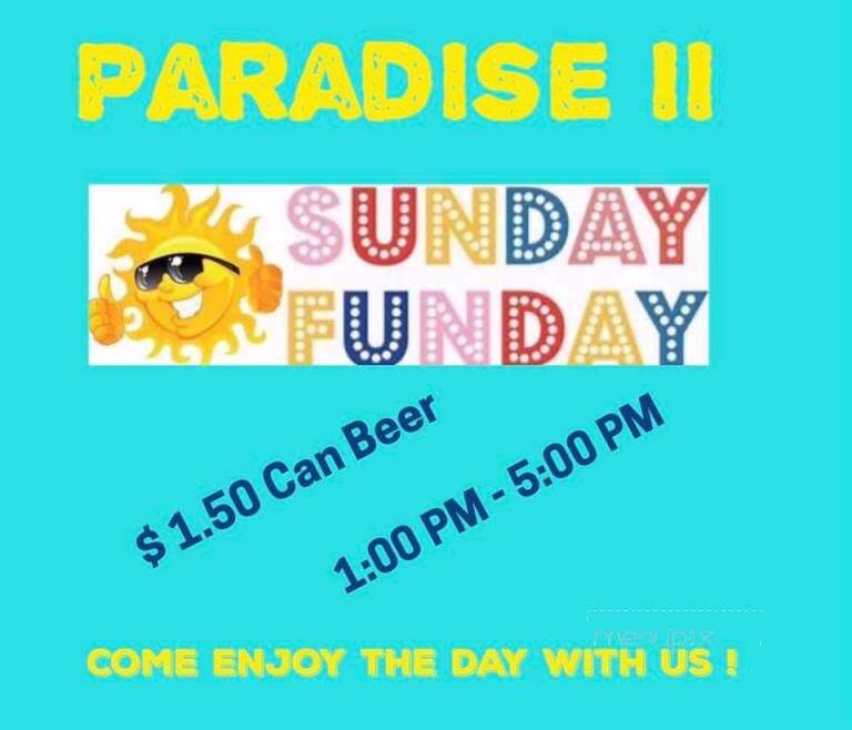 Paradise II - Lake Arthur, LA menu_pic
