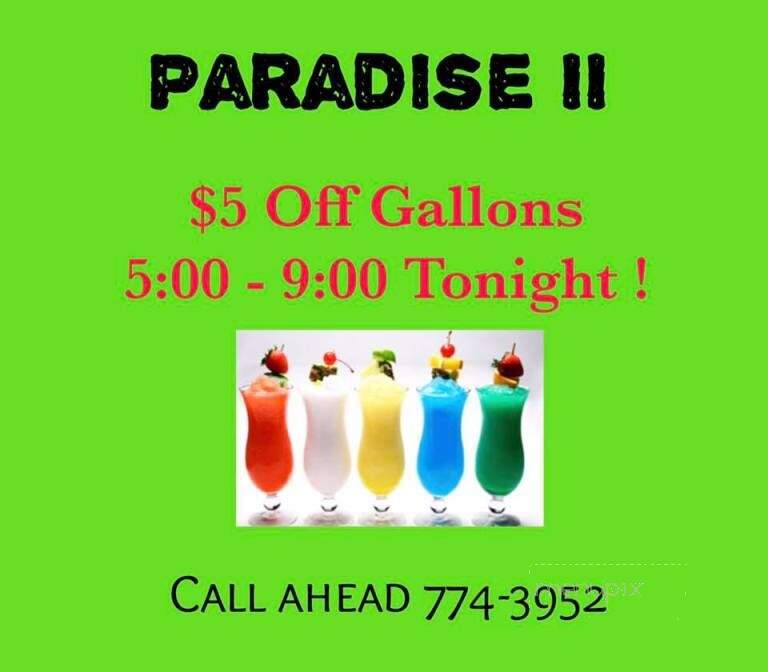 Paradise II - Lake Arthur, LA menu_pic