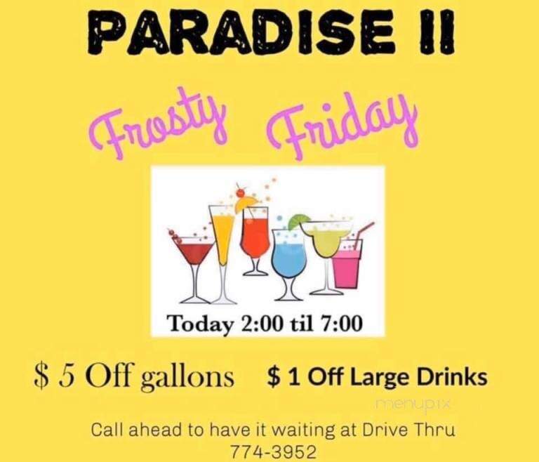 Paradise II - Lake Arthur, LA menu_pic