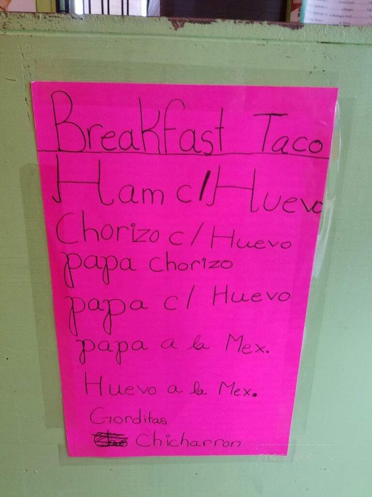 Diana's Tortilleria & Taqueria - La Feria, TX menu_pic