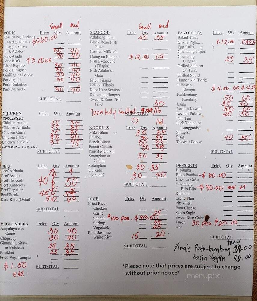 Sariling Atin - Jersey City, NJ menu_pic