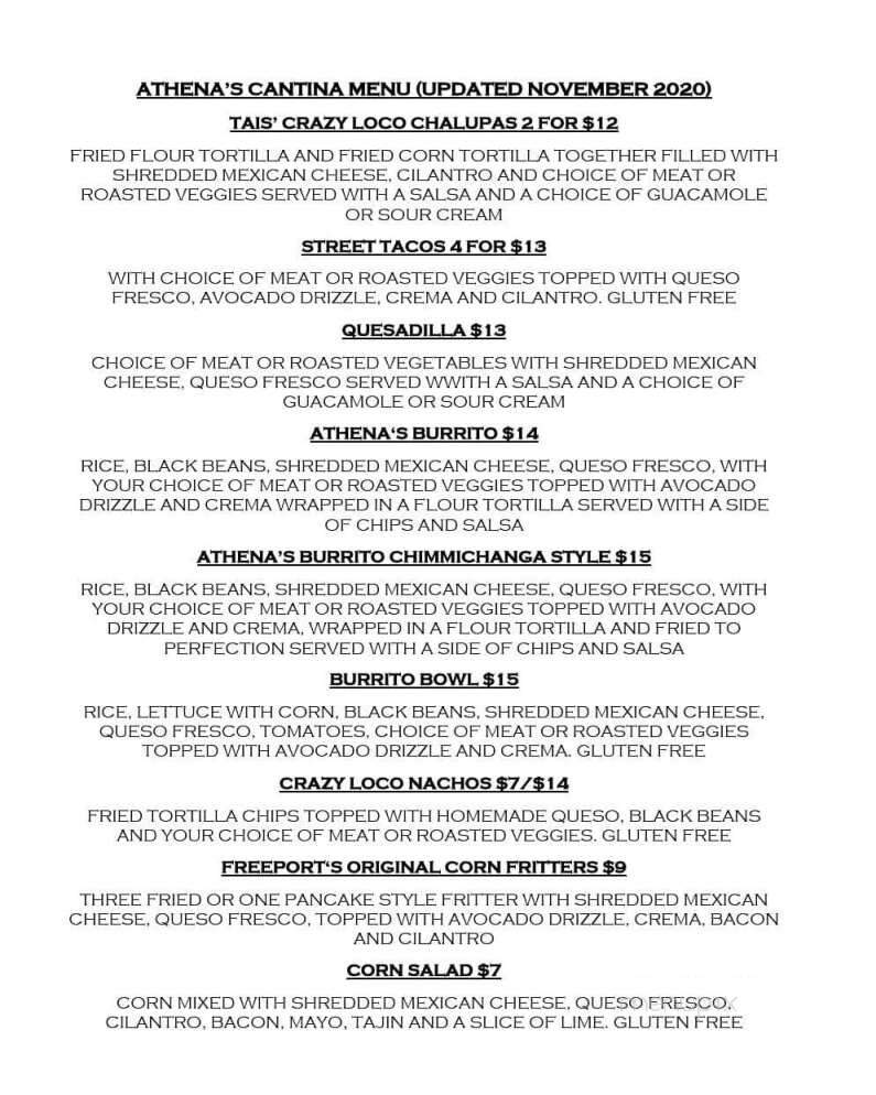Athena's Cantina - Freeport, ME menu_pic