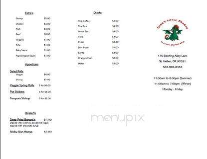 Dang's Little Dragon - St. Helens, OR menu_pic