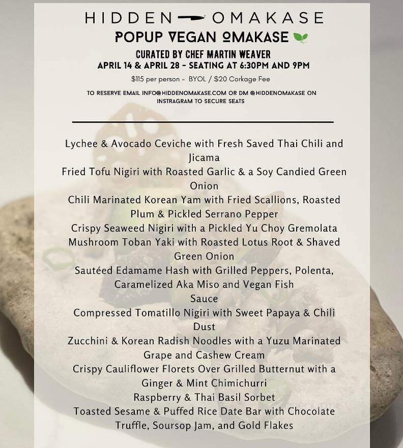 Hidden Omakase - Houston, TX menu_pic