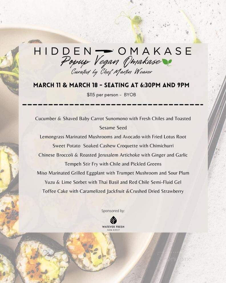Hidden Omakase - Houston, TX menu_pic